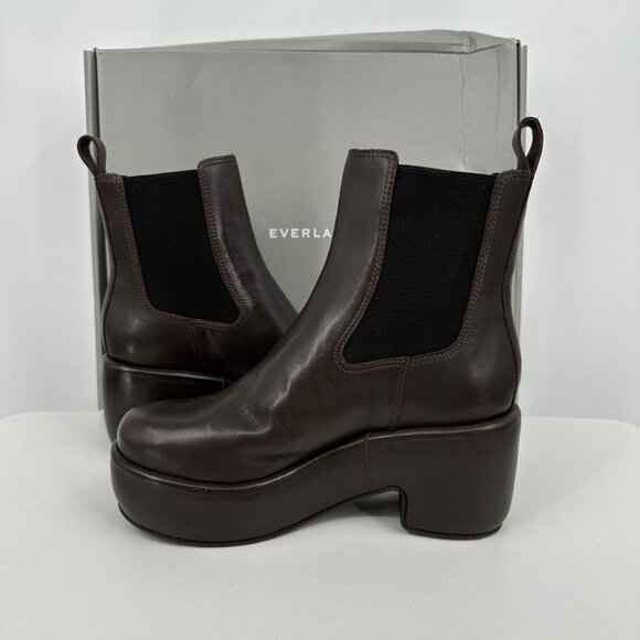 Everlane The Puffa Boot in Dark Brown sz 7.5 Chelsea Ankle 3.25" Chunky Platform - Picture 4 of 10